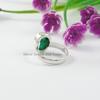 Oval Emerald Ring: Handmade 925 Sterling Silver Gemstone Ring