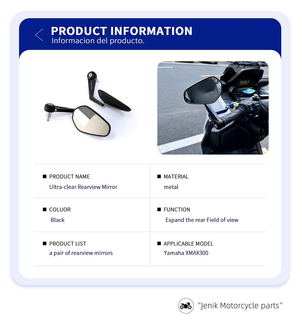Yamaha XMAX300 Racing Ultra-Clear Rhombus Rearview Handlebar Mirror