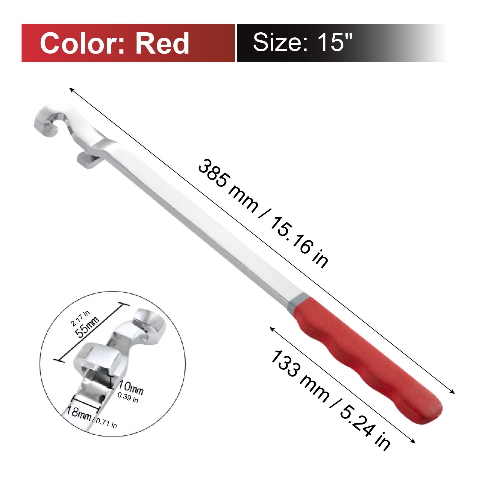 Wrench Extension Bar Adjustable Universal Wrench Extender Torque Multiplier Breaker Bar Chrome Vanadium Steel Tool 15-inch red handle