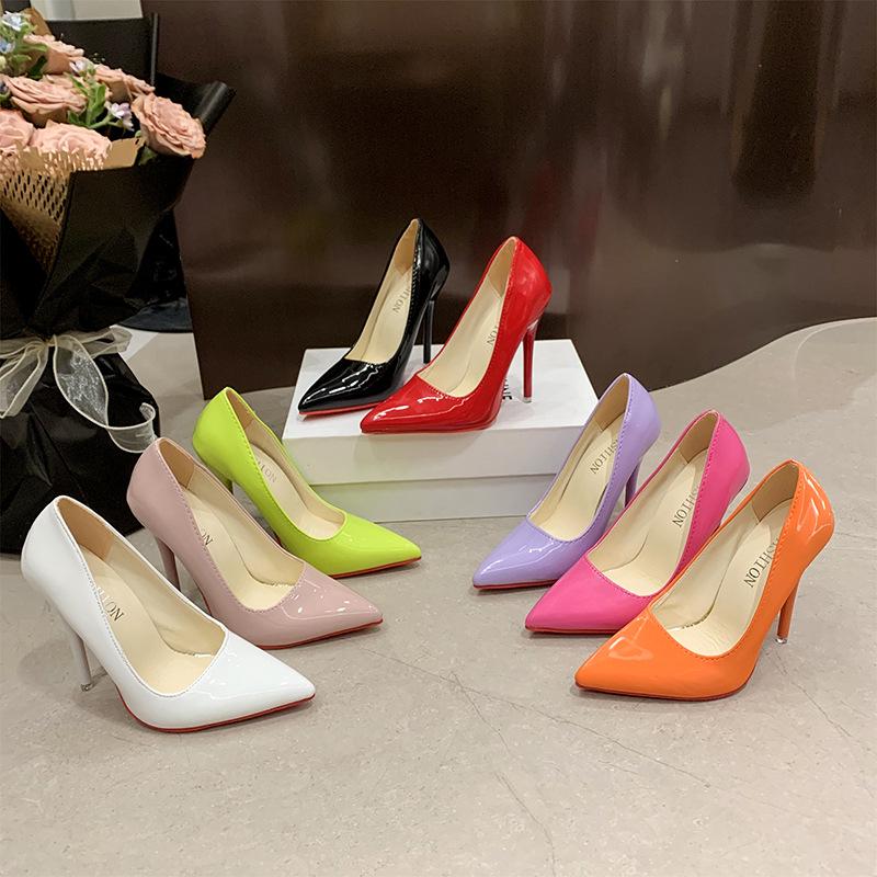 Popular Women's Red Bottom High Heels, Size 35-50, 12cm Stiletto, Large Size Professional Wedding Shoes