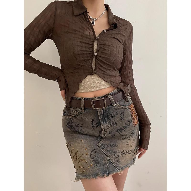 Belt Women's Simple Button Head Summer Decoration Jeans Student Brown Versatile Wide Belt Design Belt Black