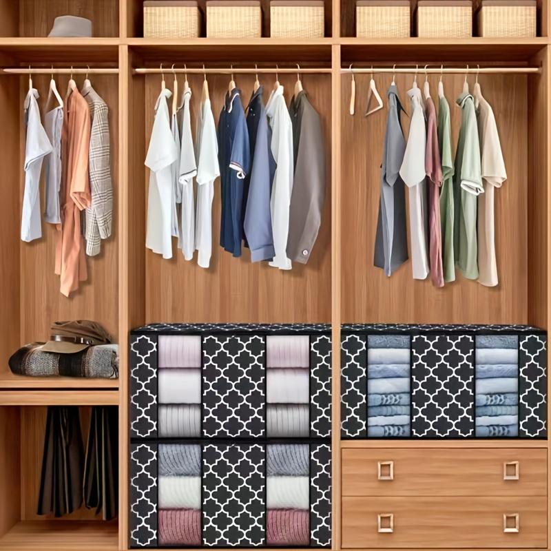 1pcFabric clothing storage bag quilt storage moving packing bag home bedroom foldableable clothes storage bag