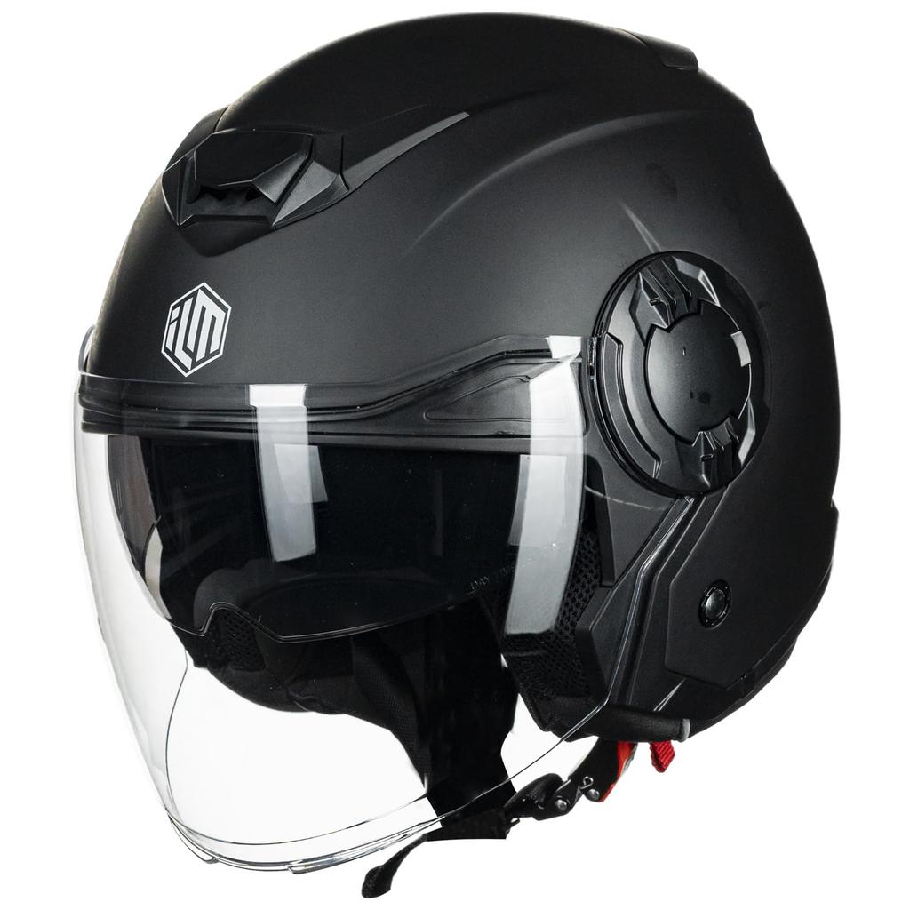 ILM Motorcycle Jet Genuine Removable UV Cut Inner Compatible with All Engine Asian Fit Matte Black XL Helmet, SG/DOT Standard, Product, Ventilation,