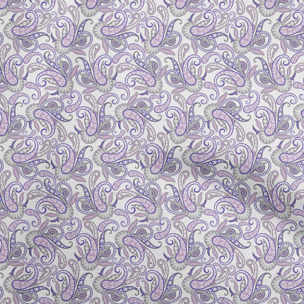 oneOone Cotton Flex Dusty Blue Fabric Asian Paisley Quilting Supplies Print Sewing Fabric By The Yard 40 Inch