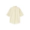 Uniqlo Casual Loose Striped Short Sleeve Shirt Unisex Shirts Cream 458961-40