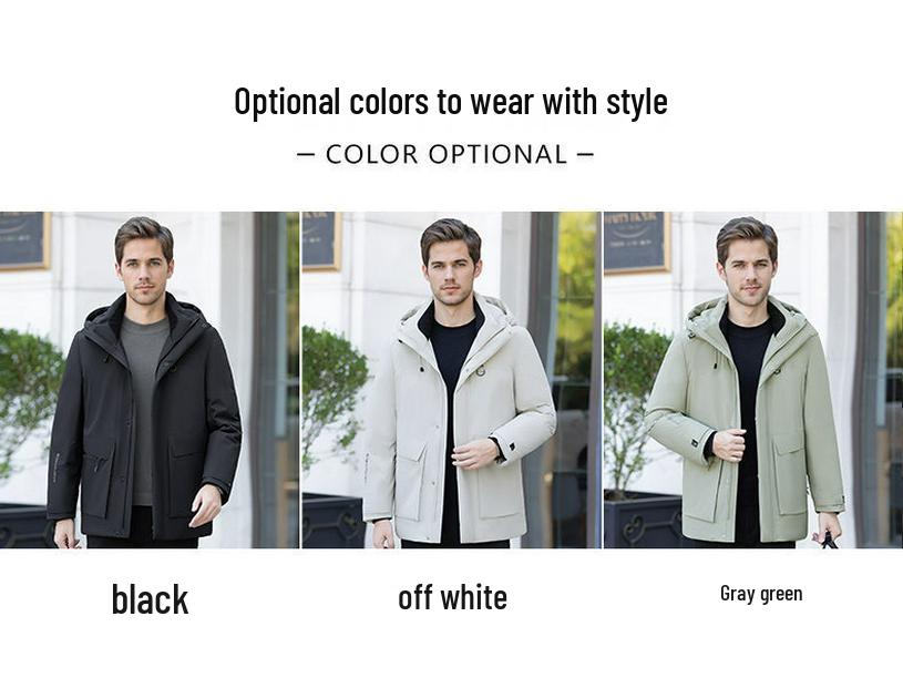 Men's Hooded Winter Down Jacket - Versatile, Thick, and Warm