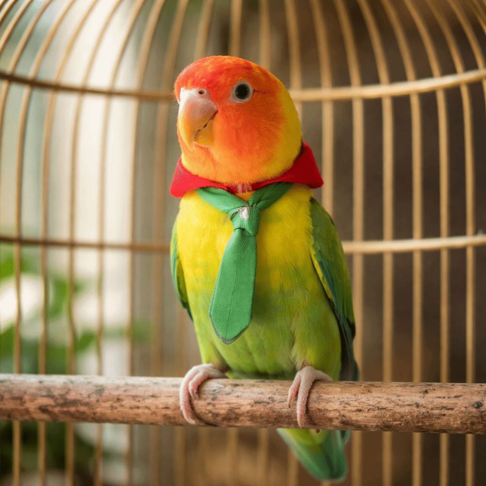 Striped Parrot Necktie Adjustable Parrot Collar Pet Flight Suit Little Bird Costume  Pet Decoration