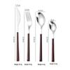 Korean Style 430 Stainless Steel Tableware Set with Imitation Wood Grain Handles: Includes Knife, Fork, Spoon, and Chopsticks