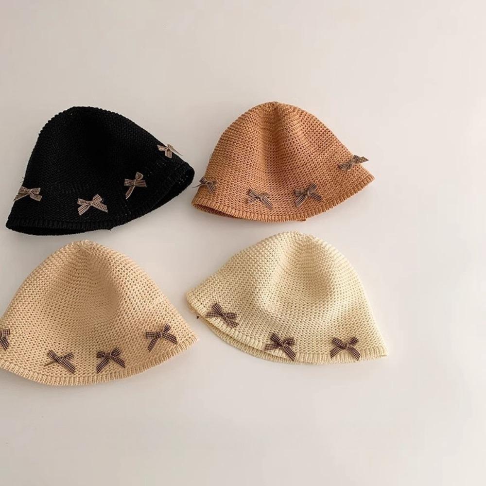 Sun Protection Children Panama Caps Foldable Baby Sun Hat Cute Bow Straw Hat