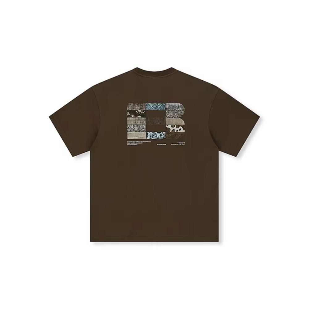 Amerikanische High Street Texturmuster Patchwork Bedruckt 100% Baumwolle Kurzarm O-Ausschnitt Herren T-Shirt Unisex Tee Männer Kleidung Oberteile