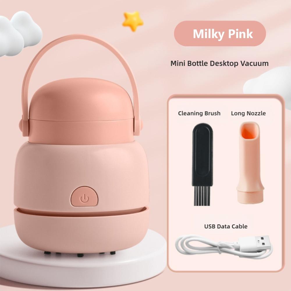 

USB Charging Pencil Crumbs Cleaner Handheld Desktop Cleaning Tool Desktop Vacuum Cleaner Gift рожевий