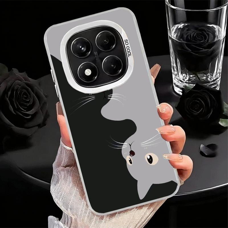 Schwarze Katze Cartoon Niedlich Weiche Handyhülle für Samsung Galaxy S24 S25 FE S26 Edge S23 Ultra S22 Plus S21 + Stoßfeste Hülle Rückseite Sie