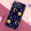 Vintage Moon and Sun Stars Case For iPhone 16e 16 15 Pro Max 11 12 13 Mini 14 15 Pro Max 15 Plus XR Phone Back Cover
