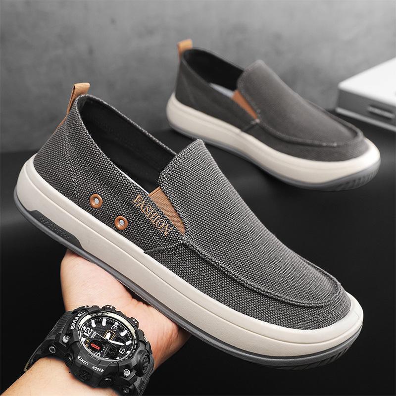 Spring and summer new casual men's shoes trendy versatile sailing shoes breathable one-pedal canvas shoes shoes