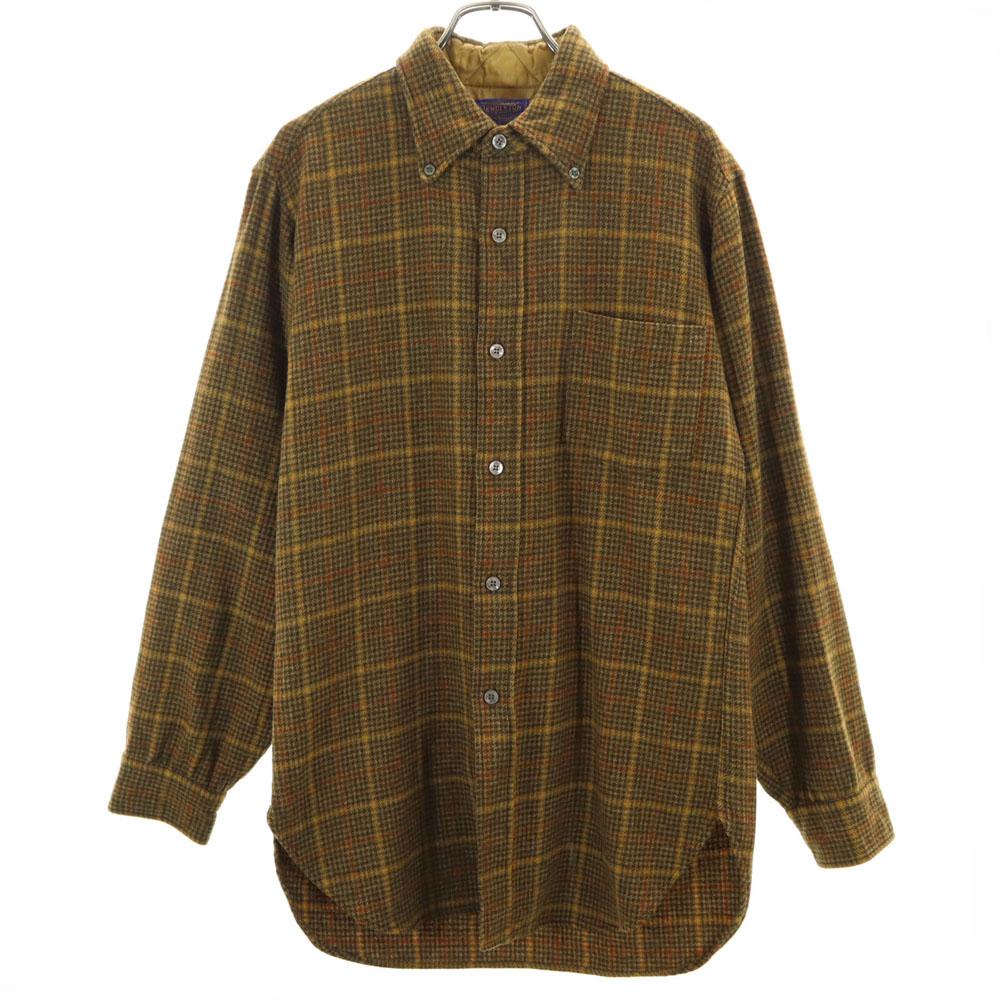 

PENDLETON 60s 70s Wool Vintage check Long sleeve Button down shirt M Men s Used
