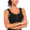 Sports Wire-Free Bra with Large Cup and Front Zipper