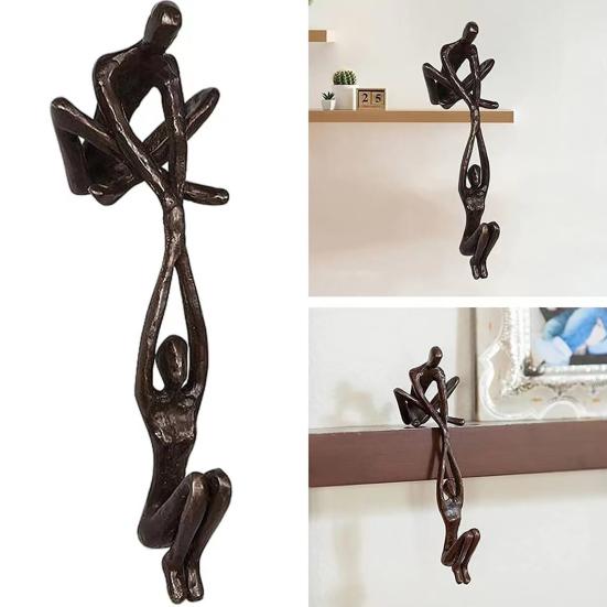 Lover Sculpture Resin Abstract Art Statue Man Lifting Women Dancing Figurine for Anniversary Wedding Home Shelf Decor