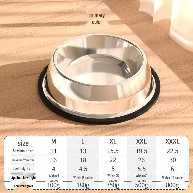 Anti-Spill Stainless Steel Pet Bowl for Dogs & Cats - Available in Small & Large Sizes