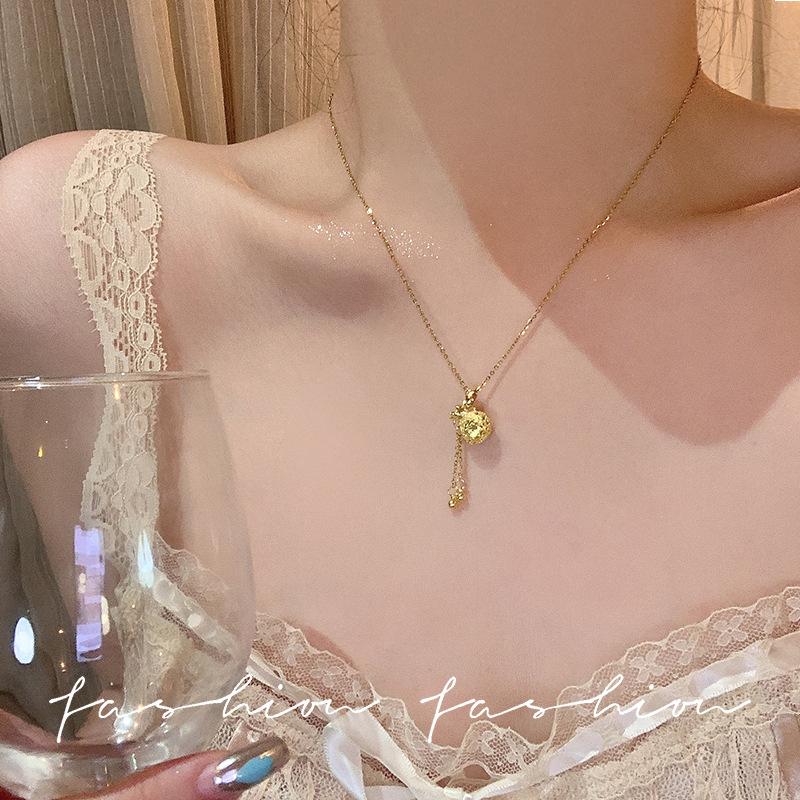 Chinese style hollow lucky bag necklace 2025 light luxury niche design fashionable versatile sweater chain accessories