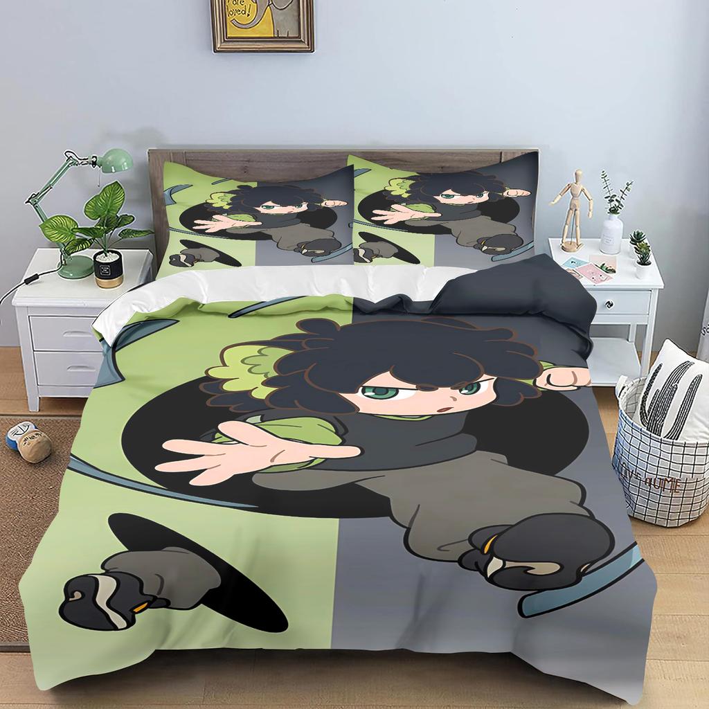 Luo Xiaohei Printed Polyester Children 3D Children'S King Size  Bedding Duvet Cover Set Cute Printed Cartoon Quilt Cover Home