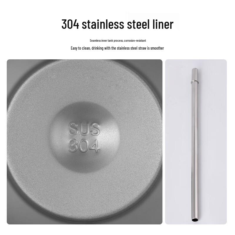 Shangqi 304 Stainless Steel Insulated Coffee Car Cup with Straw