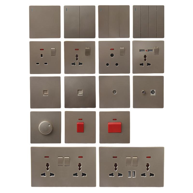 FALIANG 13A 2 Outlets AC 250V PC Material Multi Socket British Standard Modern White Color Luxury Multi-function Sockets
