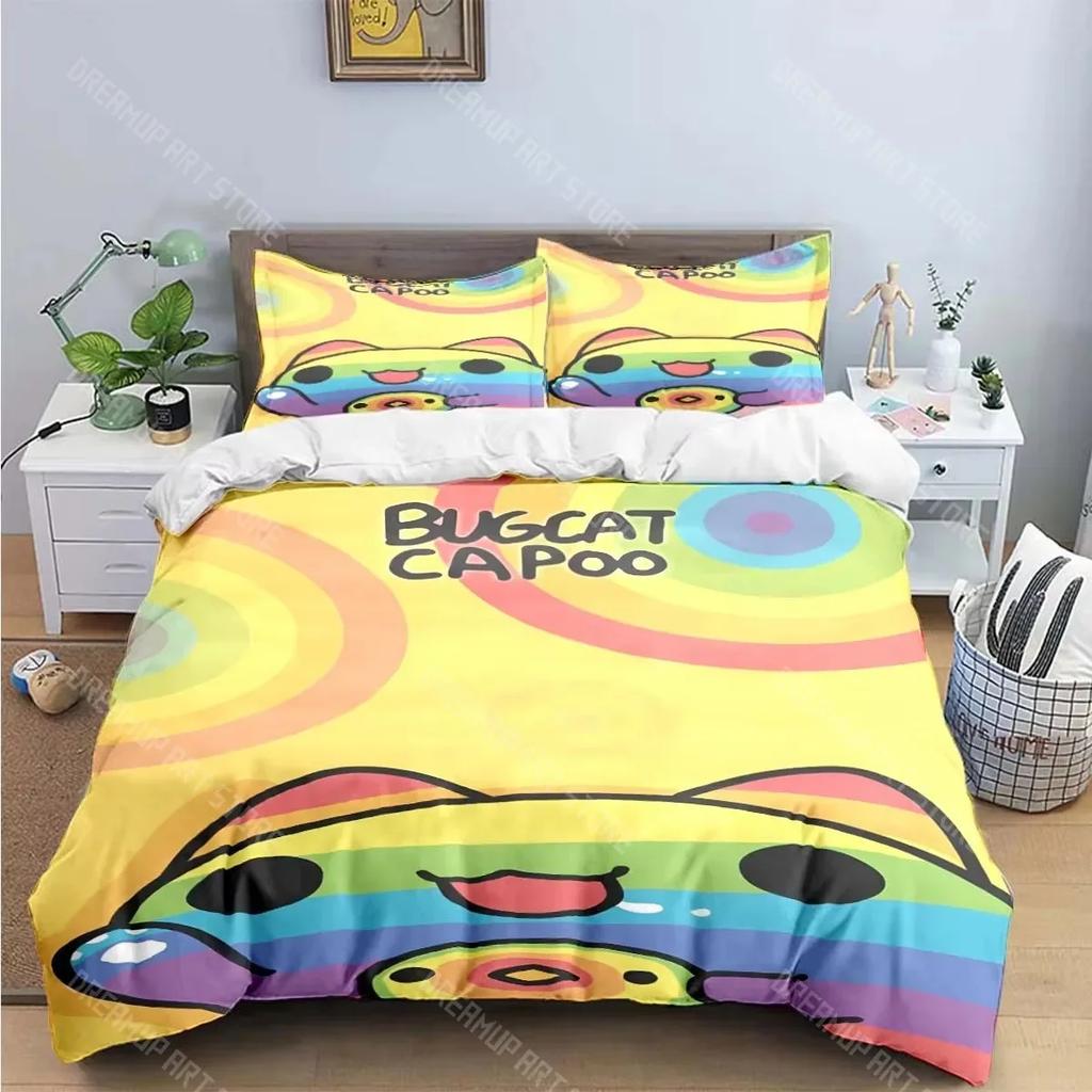 3D Print B-Bugcat Capoo Pattern Bedding Sets Bed Supplies Set Duvet Cover Comforter Set Bedding Set Luxury Birthday Gift