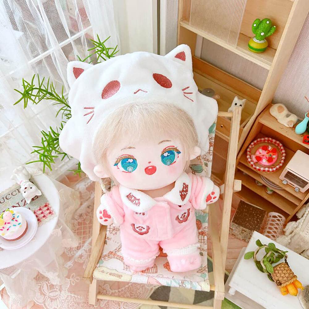 niannyyhouse 20cm Plush Brown Doll with No Skeleton, No Attributes, Obese Body, Dressable Doll (b-1)