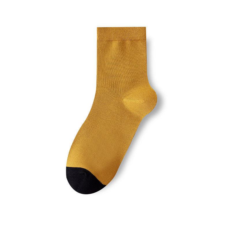 Men's Mid-tube Cotton Breathable, Sweat-absorbing, Odorless, Long Socks, Solid Color, Casual, Business, Antibacterial, Anti-pilling Cotton Socks
