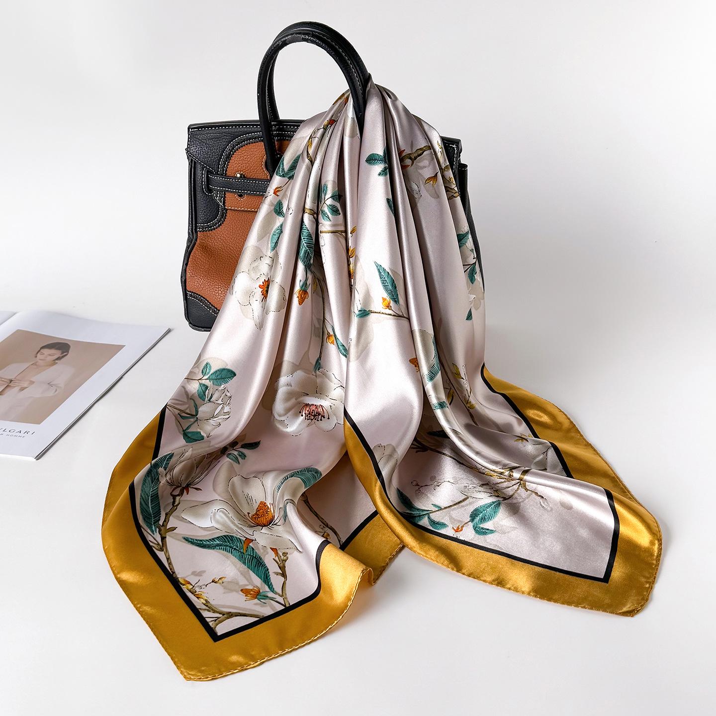 Spring 90cm Faux Silk Scarf Women s Fashionable Shawl - March 8th Goddess Festival Gift 90cm
