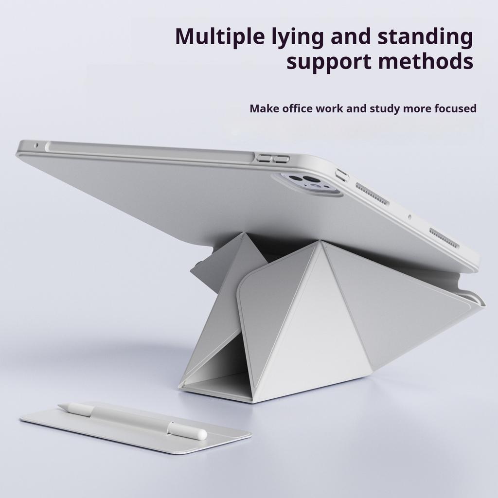 ZOYU for iPad 10/11th Increase Height Bracket Case, Magnetic Transparent Back Shell Cover iPad Pro 11 12.9 Air 4/5th 13 Mini 6/7
