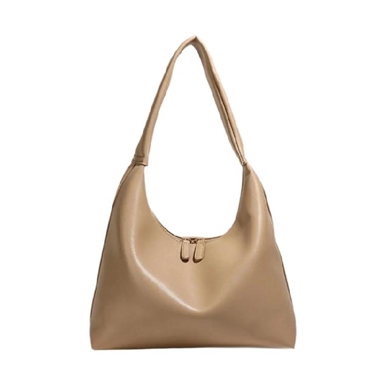 Shoulder Bag for Women Retro Pu Leather Clutch Purses Simple Hoboes Handbag with Zipper Closure Evening Underarm Purse