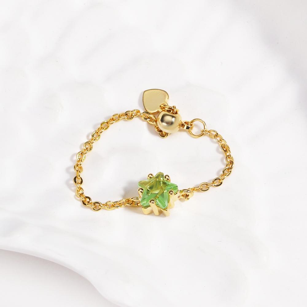 High Quality Adjustable Colored Zircon Star Pull-out Chain Rings For Women Fashion New Jewelry Gift Party Wedding Anillos Mujer