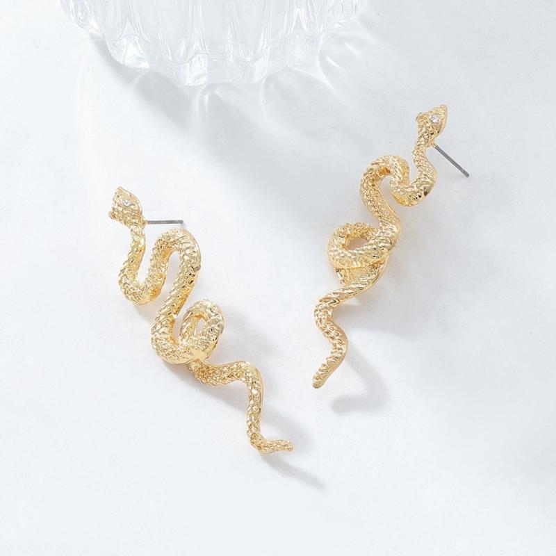 Stylish Snake Earrings Unisex Punk Earrings Fashionable Ear Jewelry Alloy Texture Ear Studs for Multifuntional Styling