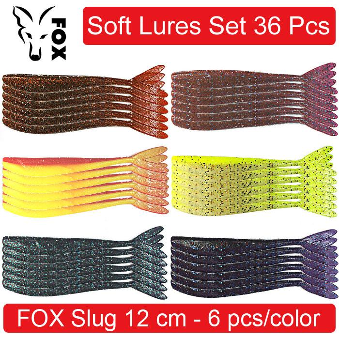 

Soft Lures Set FOX SLUG #1, 120 мм. Набір силіконових приманок для риболовлі - 36 шт. 36 pcs