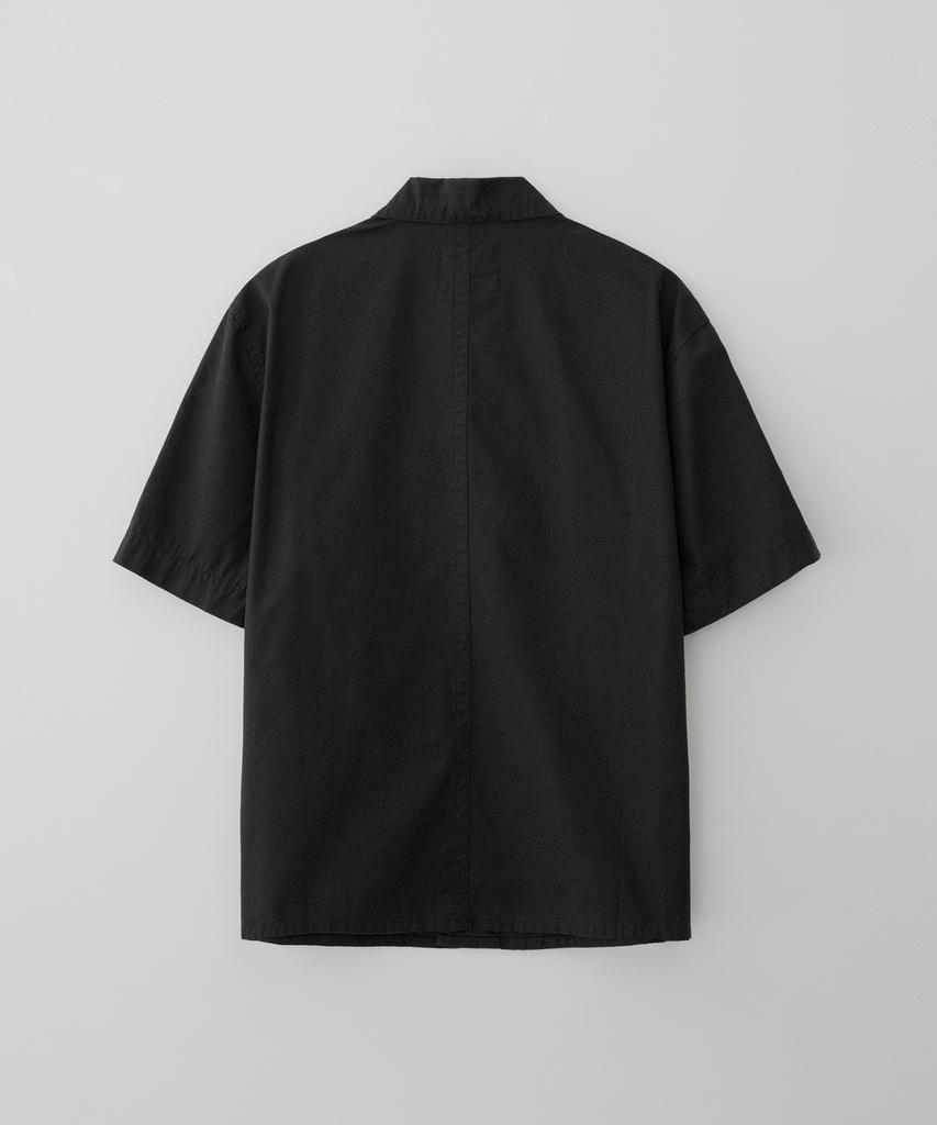 PUBLICFIGURE Patch Pocket Cotton Herringbone Shirt_Black