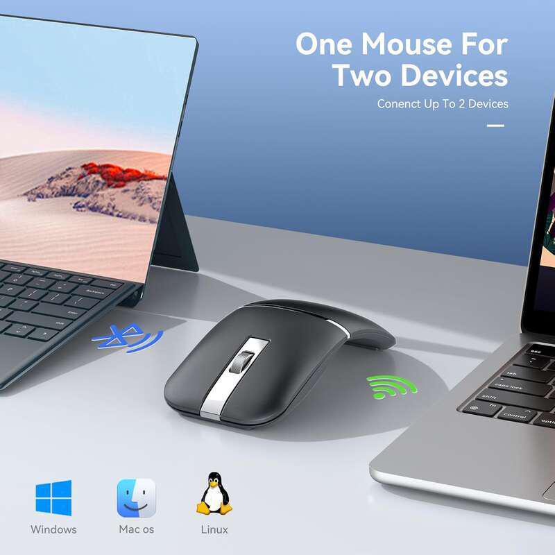 Rechargeable Dual Mode Arc-Shaped Rotatable Bluetooth Wireless Mouse