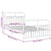 Metal Bed Frame with Headboard and Footboard Black 120 x 190 cm