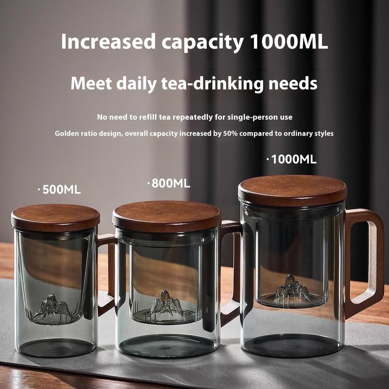 Gianxi Tea Cup Large Capacity Mountain Viewing Glass Tea Cup Tea Separation Household Specific Tea Cup Tea Cup