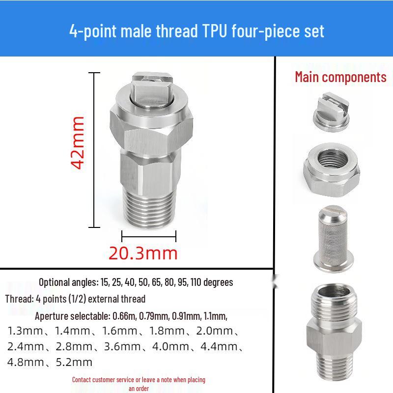 Stainless Steel Modular Cooling & Dehumidifying Nozzle Set (3-4 Pieces) with TPU Quick Release & Filter