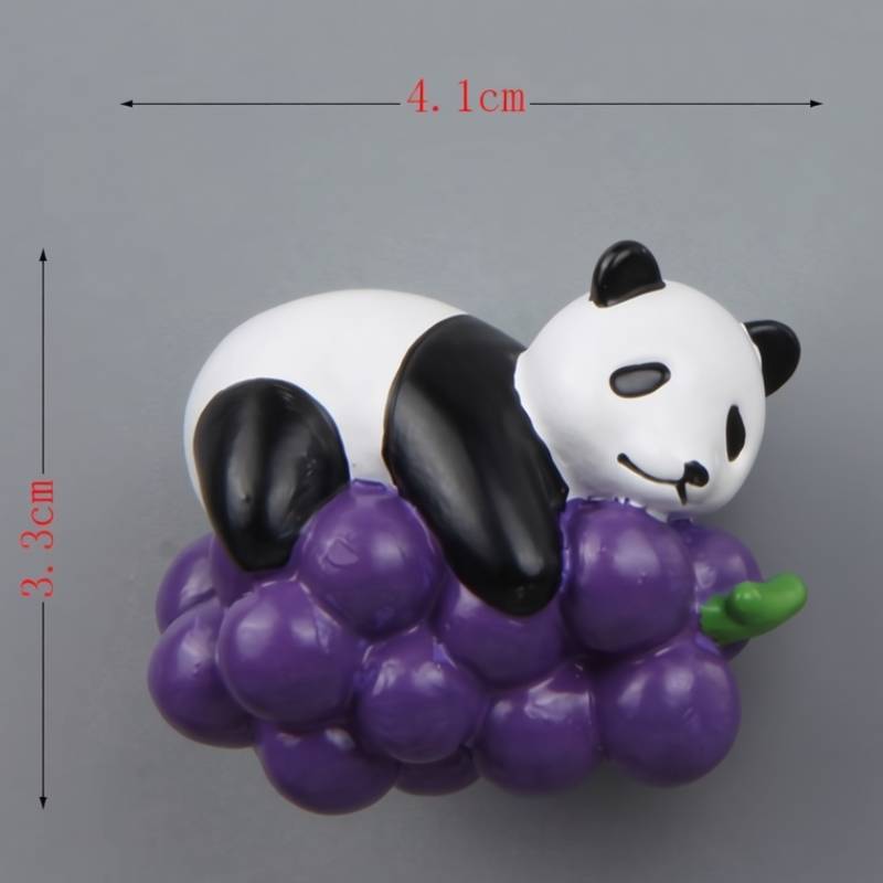 Creative Fruit Panda Refrigerator Magnets Set With Resin Materials For Kitchen Decor And Gifts
