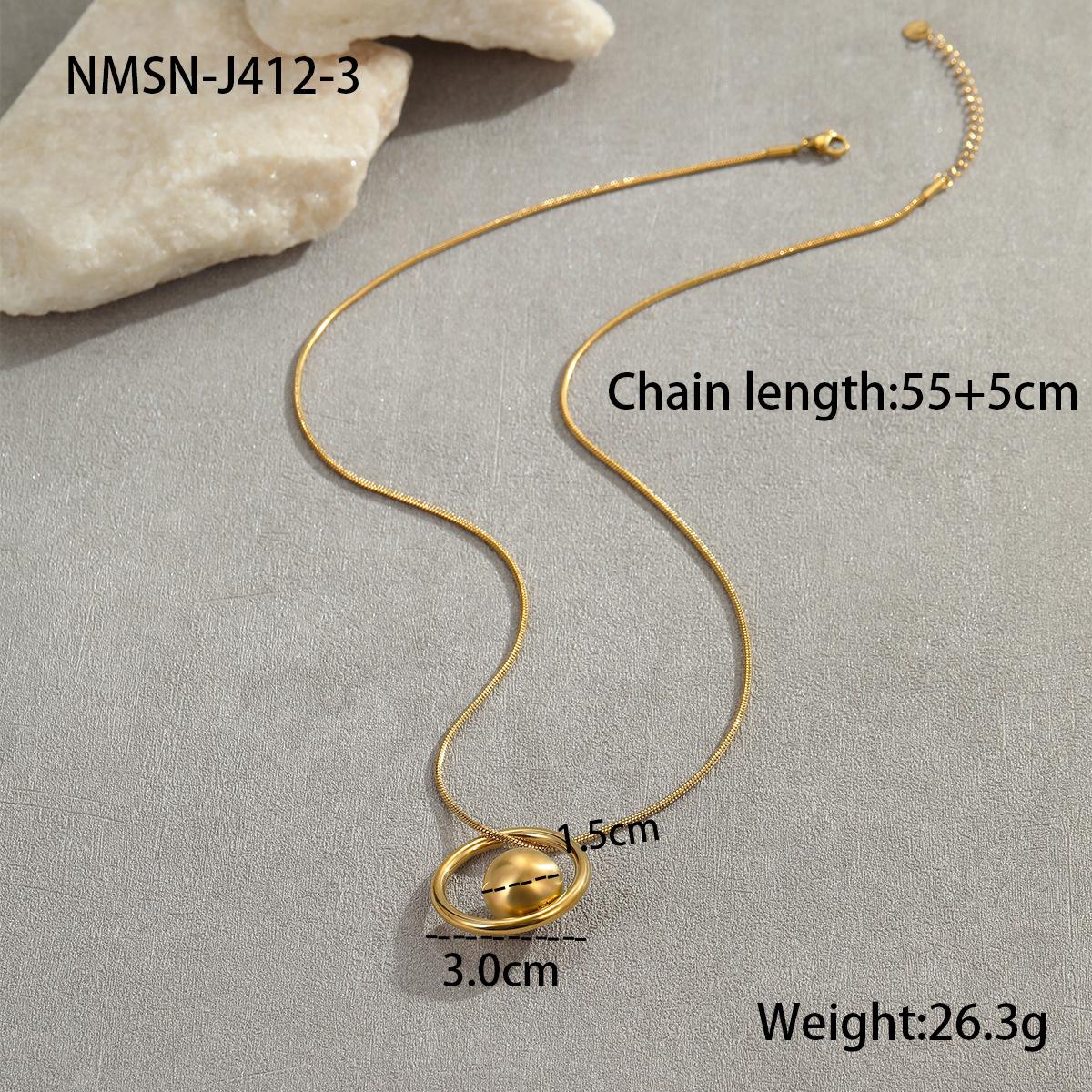 GEMCHIC Women s Geometric Stainless Steel Necklace Gold Silver Plated Minimalist Pendant Chain Jewelry 18K