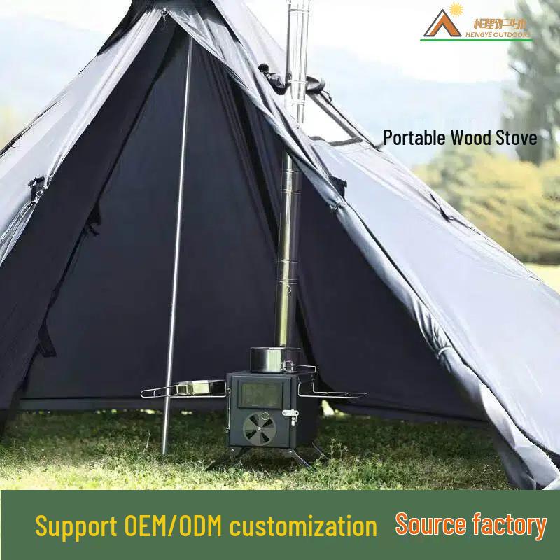 Портативная складная палаточная печь из углеродистой стали для кемпинга на открытом воздухе