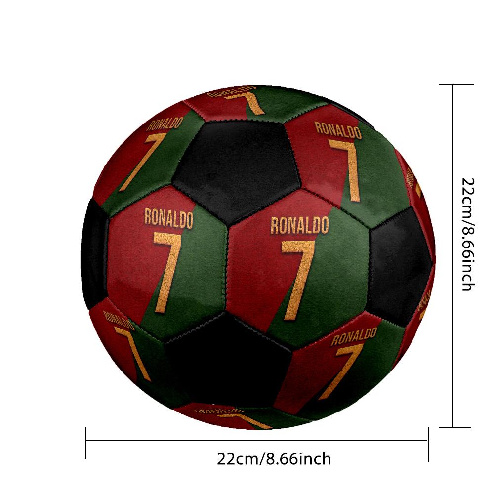 Cristiano Ronaldo 7 Balón de Fútbol Colorido Para Todas las Edades Cosido a Máquina PVC Listo para la Competición Duradero Alto Rebote. TAMAÑO5