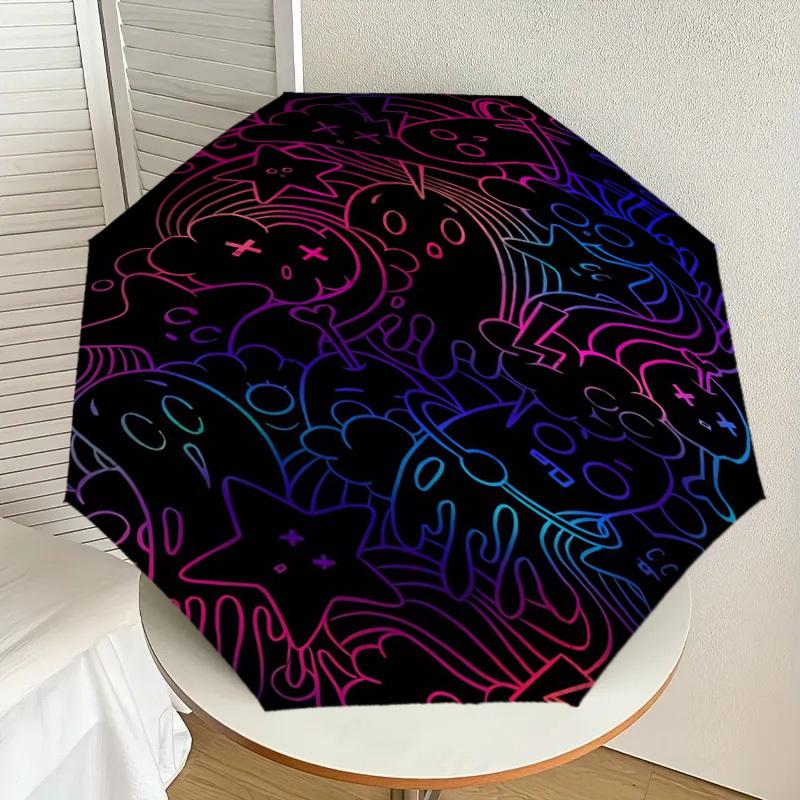 

1pc Psychedelic Doodle Art Umbrella with Plastic Handle,Suitable for All Seasons Home Travel Outdoor UmbrellaDD1804