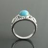 Turquoise Ring Hot Sale Fashion Simple Alloy Inlaid Gemstone Jewelry Women