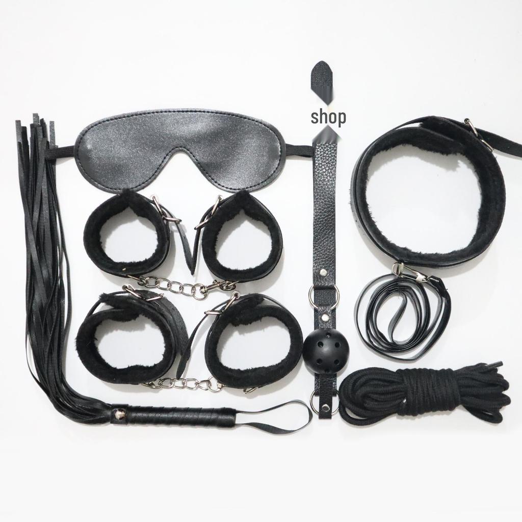 10-Piece Leather Bondage Set: Handcuffs, Collar & More for Couples