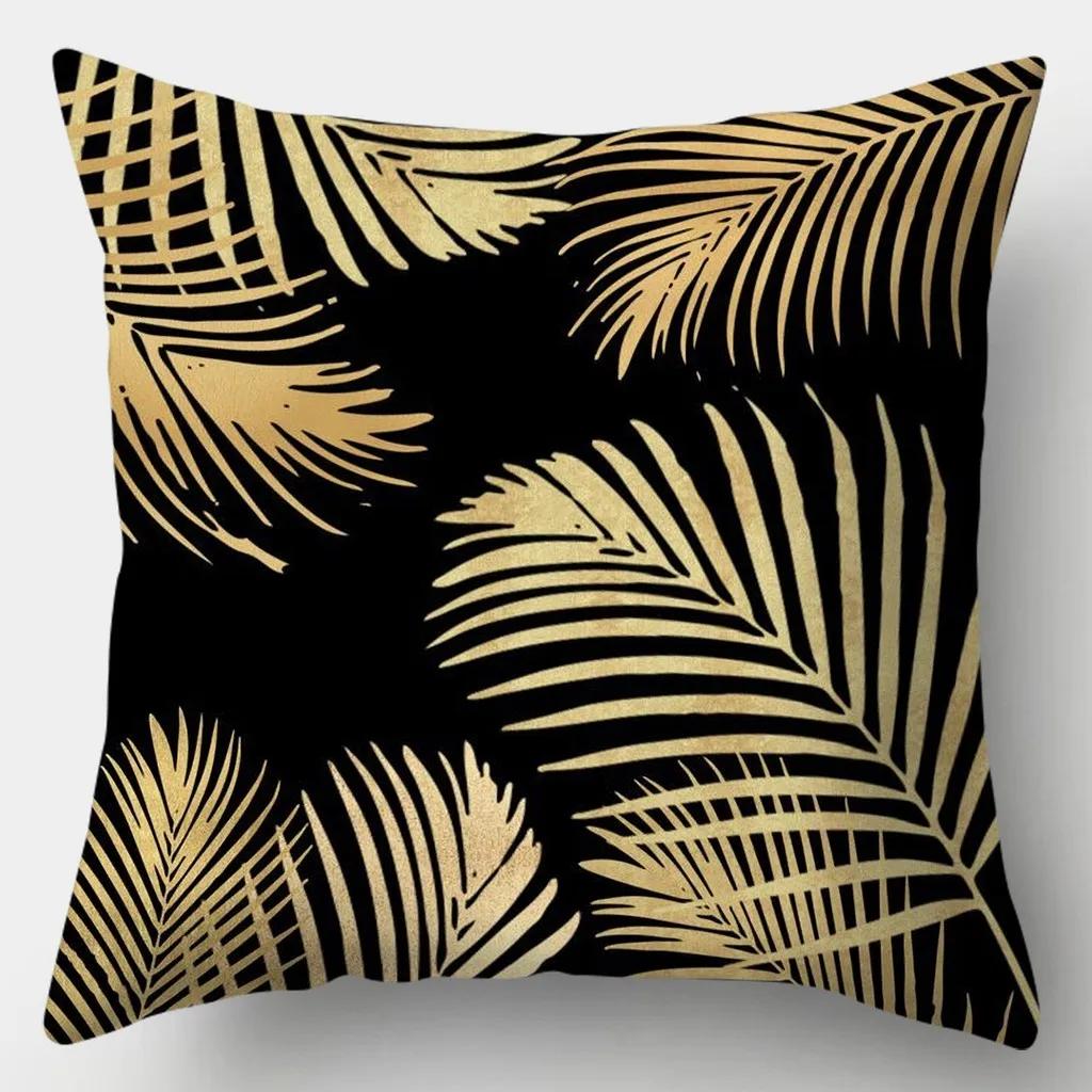 45x45cm Black Leaf Butterfly Printed Pillowcase, Bohemian Style Pillowcase, Nordic Home Decor Washable Cushion Cover.