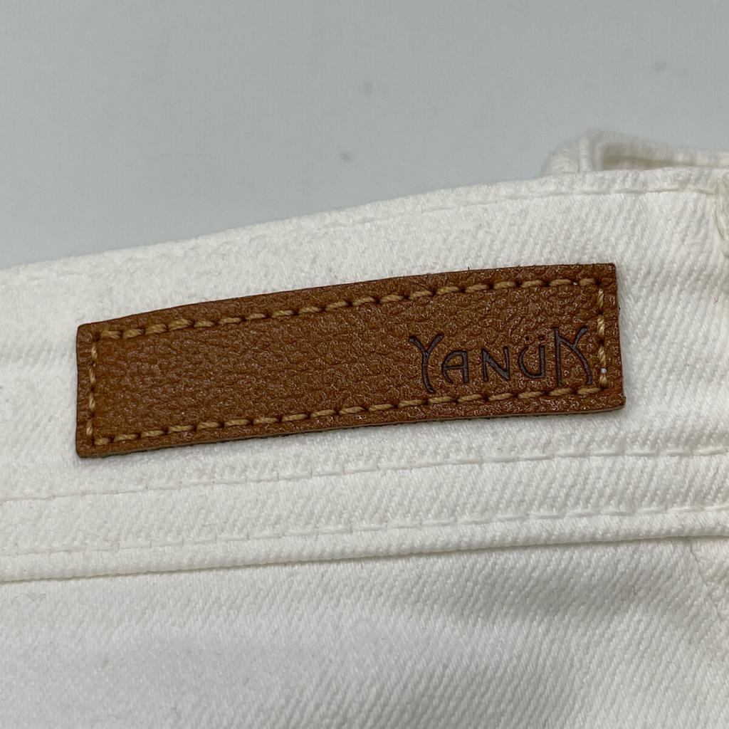 YANUK 57142228 Airy White Really Light/Spill Proof Loose Straight "JOAN" Denim Pants Bottoms 27 whiteUsed