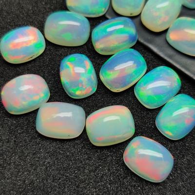 Top Quality Natural Rainbow Play Fire Rectangle Cushion Shape Calibrated Cabochon Loose Gemstone Lot For Jewelry Making Use